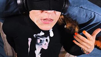 Turtleneck face drenched in cum yogurt taste game!