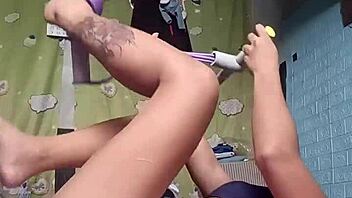 Petite Asian Babe's Tight Workout Shorts Fitness