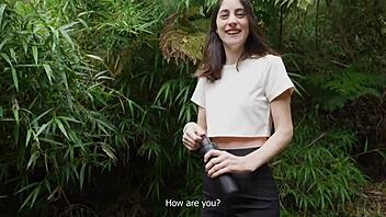 slutty 18+ teen lures spying perv for hotel double cumshot