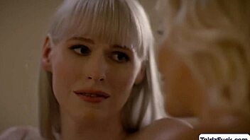 tgirl with small tits fucks blonde friend's wet pussy 🔥🍆😈