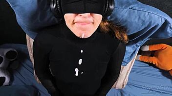 Turtleneck face drenched in cum yogurt taste game!