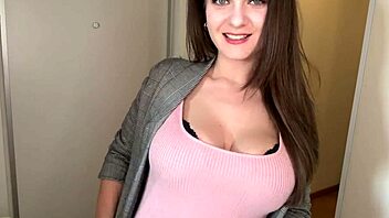 Big Tits Amateur Cums Hard in Condom While Watched at Office