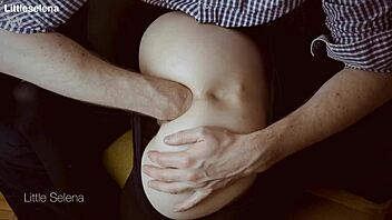 petite slut endures deep anal fisting gaping in tight black dress