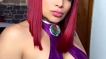 curvy milf cosplays starfire for halloween anal pounding part 2