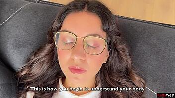 Student, learn speech therapy right—now fuck all my holes with cum on glasses!