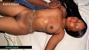 curvy ebony college babe rides big black cock