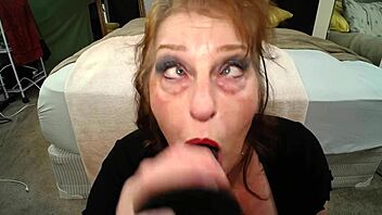 wanna see this redhead mature suck dildo in humiliating roleplay ending facial?