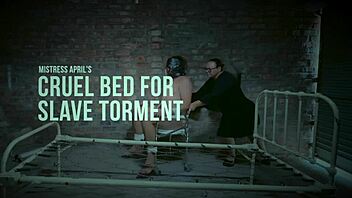 Mistress April's Torment Bed Punishes Bound Slave!