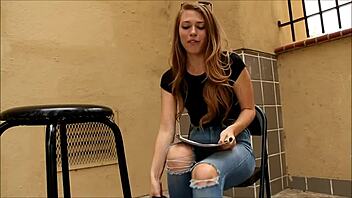 Sexy blonde teen 18+ flaunts her hot tempting feet closeup