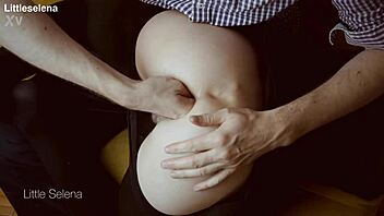 petite slut endures deep anal fisting gaping in tight black dress