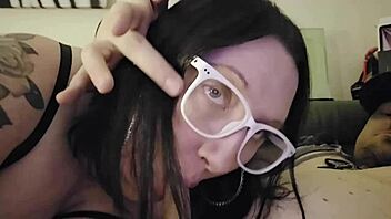 sandra stuffs her chubby mouth with cock pov