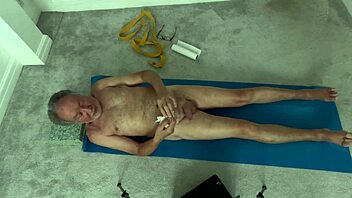 yoga wank solo striptease clothes ripped