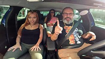 Naked Carioca Kah Fox Bares Giant Ass In Car Ride!