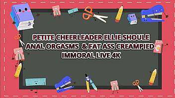 hey cute british cheerleader ellie shou rides dan's cock wildly