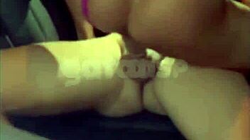 horny wife bends over for bull while cuckold films