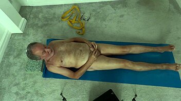 yoga wank solo striptease clothes ripped