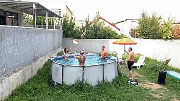 gangbang slut takes double vaginal creampie after juicy double penetration 😈💦