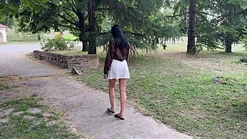 met this sexy park slut bent over for rough doggystyle pounding 😍