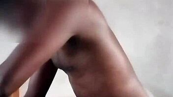 Mature ebony takes rough doggystyle after oily ass massage