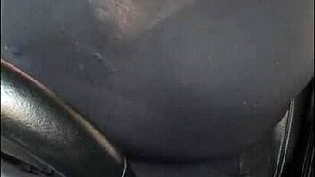 curvy milf driver flashes huge tits outdoors