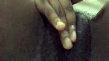 Small tit ebony whore masturbates big wet pussy lips solo homemade