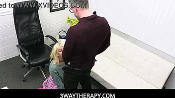 shy 18+ hottie lilith grace gets naughty 3-way therapy with deepthroat and pussy play