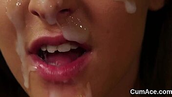 Foxy Babe Swallows Massive Facial Cum Load