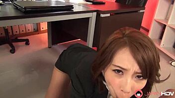 i'm aya kisaki that sexy office lady deepthroatin my colleegs huge dick at work uncensored moanin so hard