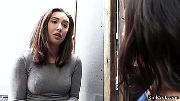 Lesbians explore anal toys intimately with cleaning lady