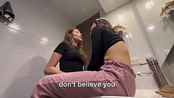 Boss lady touches me then hot lesbian ass fuck