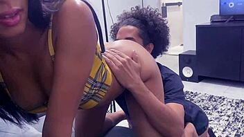 Perfect bikini tan lines as brazilian hottie rides deep part 1