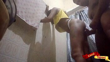 Skinny Thai Slut's Forbidden Anal Dildo Bathroom Ride