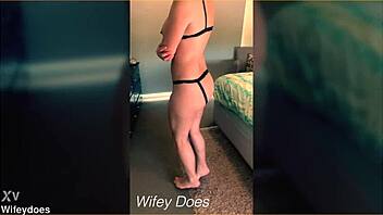 Sexy Milf Wife Strips in Amazing Lingerie Tease