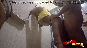 Skinny Thai Slut's Forbidden Anal Dildo Bathroom Ride