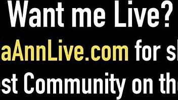 hot mom julia ann slides glass dildo deep inside her wet pussy