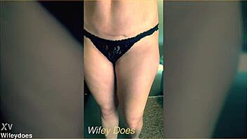 Sexy Milf Wife Strips in Amazing Lingerie Tease