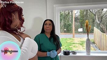 Juicy BBW Lesbians Lick Pussy During Wax Session