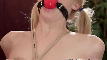 tied busty milf endures hardcore bdsm group throatfucking