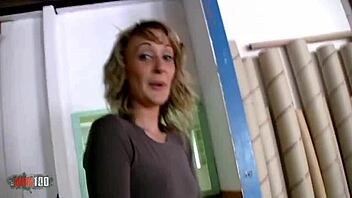 skinny french blonde milf ass fucked for cash in warehouse 🔥🍑