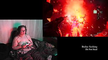 bbw brunette with big tits plays alan wake 2 naked part 19
