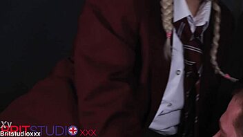 blonde college student in lingerie gets intense teacher session