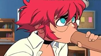 maxine sucks cock hard while masturbating her huge tits wildly