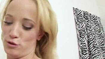 Blonde amateur slurps sloppy deepthroat then anal cum on ass