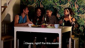 non monogamous dinner turns bisexual fffm foursome orgy wild