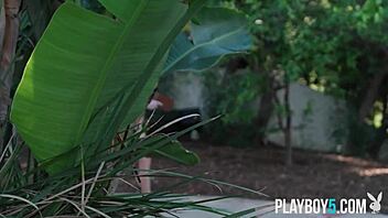 Tiny Blonde Kiara Cole Strips Naked Outdoors Playfully