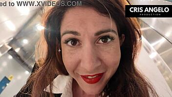 blackout spain elevator stuck horny wife fucks married neighbor part 02 😏🔥