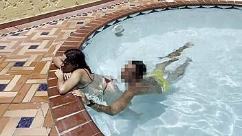 Skinny Horny 18yo Amateur Bent Over Pool Sex Doggystyle Missionary