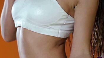 big natural tits milf niemira strips naked showing petite body closeup