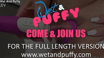 Horny Jessica Bell Pumps Swollen Pussy with Dildo Close-Up