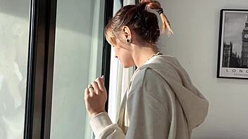 couldn't resist spanking that cute blonde teen girlfriend's perfect ass